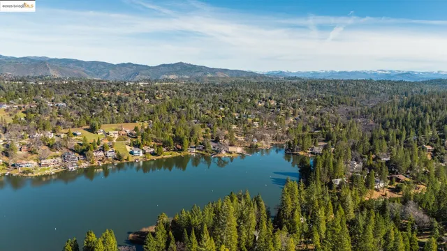 a view of lake and mountain