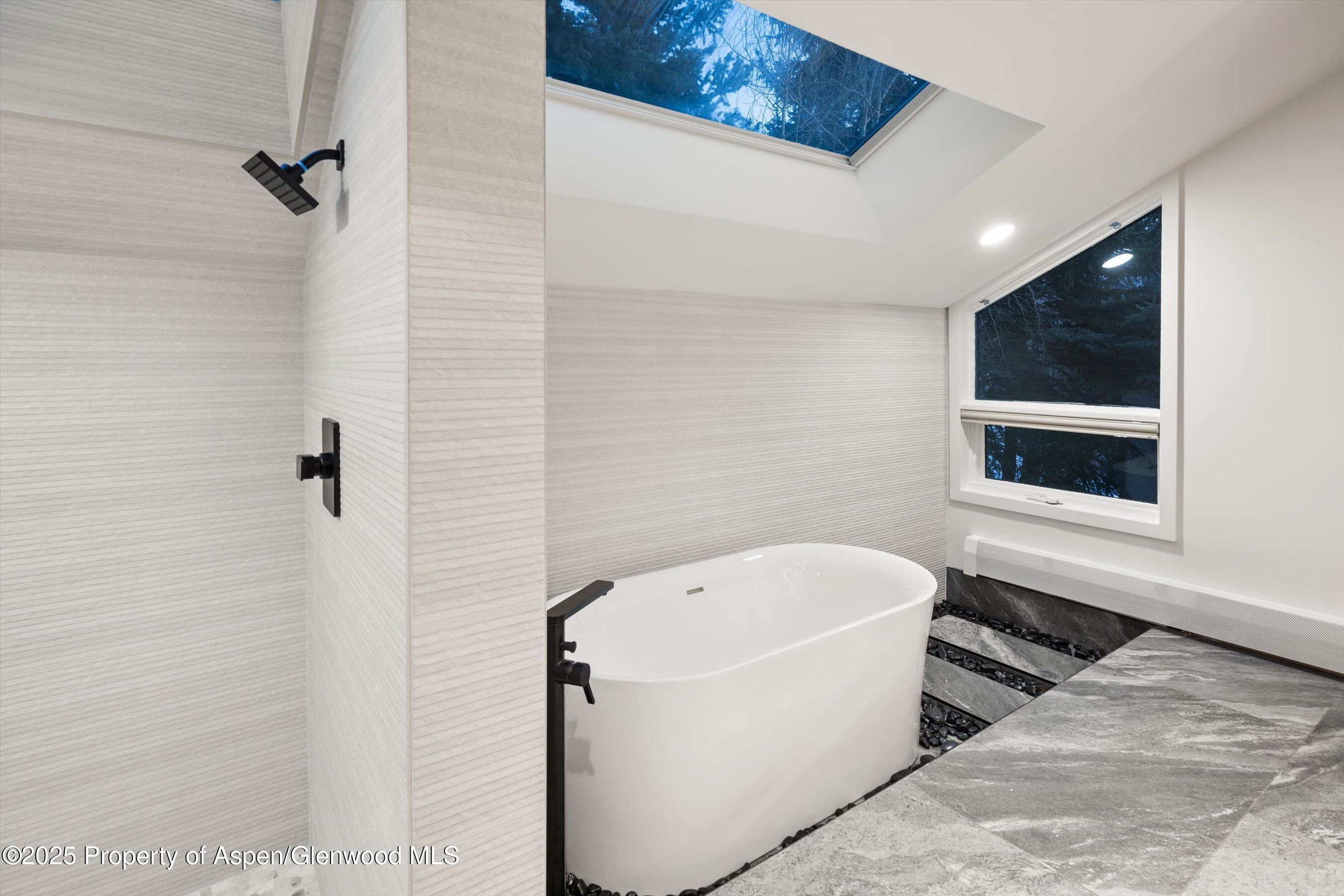 75 Bennett Court Aspen, CO 81611 - Photo 29 of 65 a bathroom with a bathtub and a shower