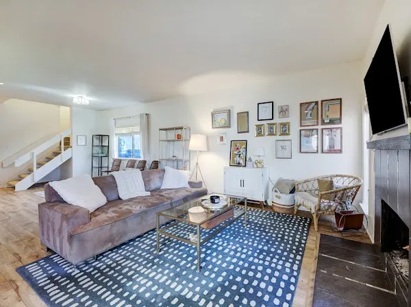 a living room with furniture