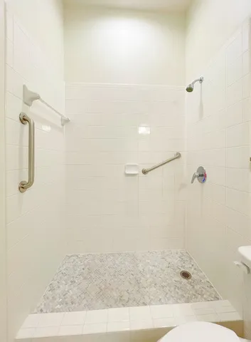 a bathroom with a shower