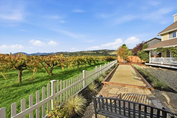 a view of a terrace with a bench