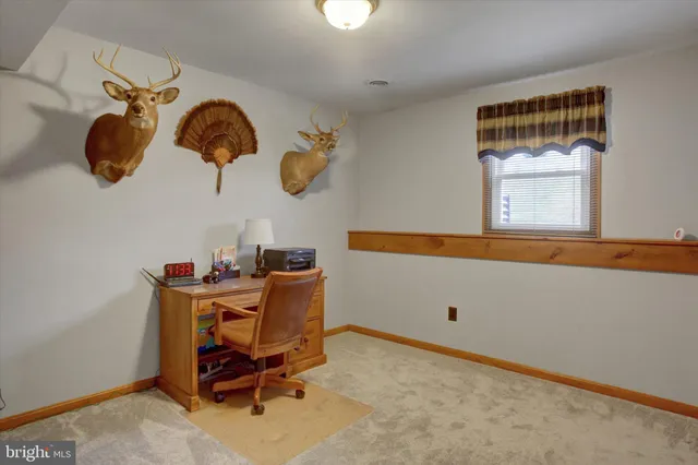 a workspace with furniture