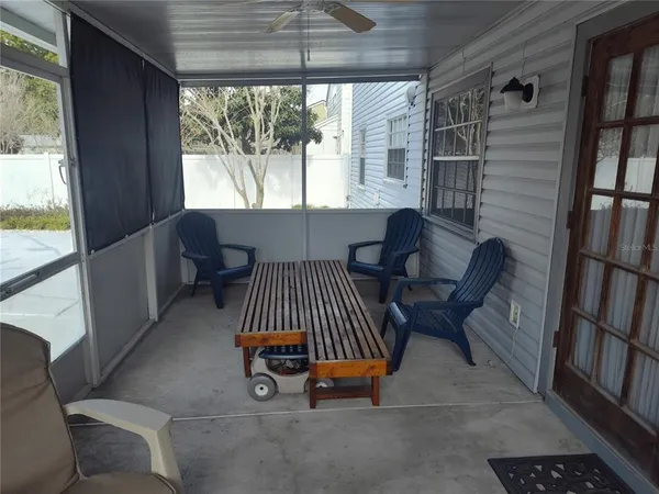 a view of a garden with potted plants
