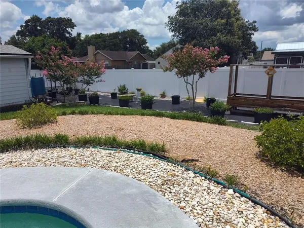 a backyard of a house