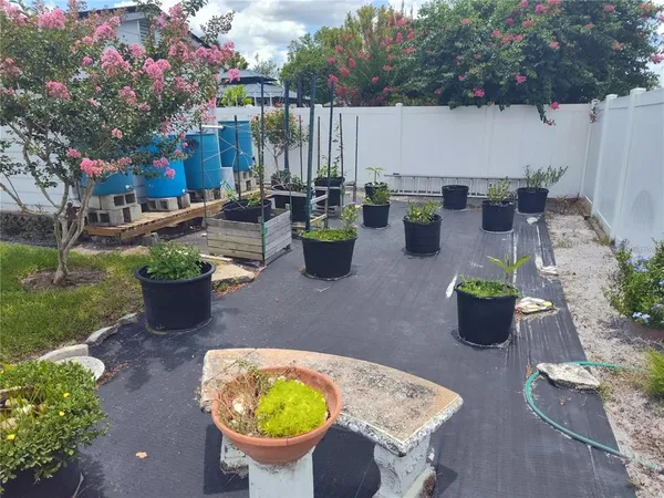 a view of a back yard of the house