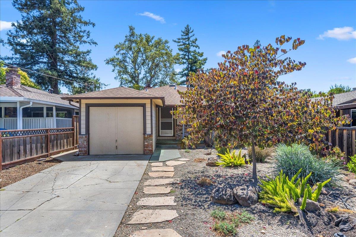 a view of a house with a flower in a garden