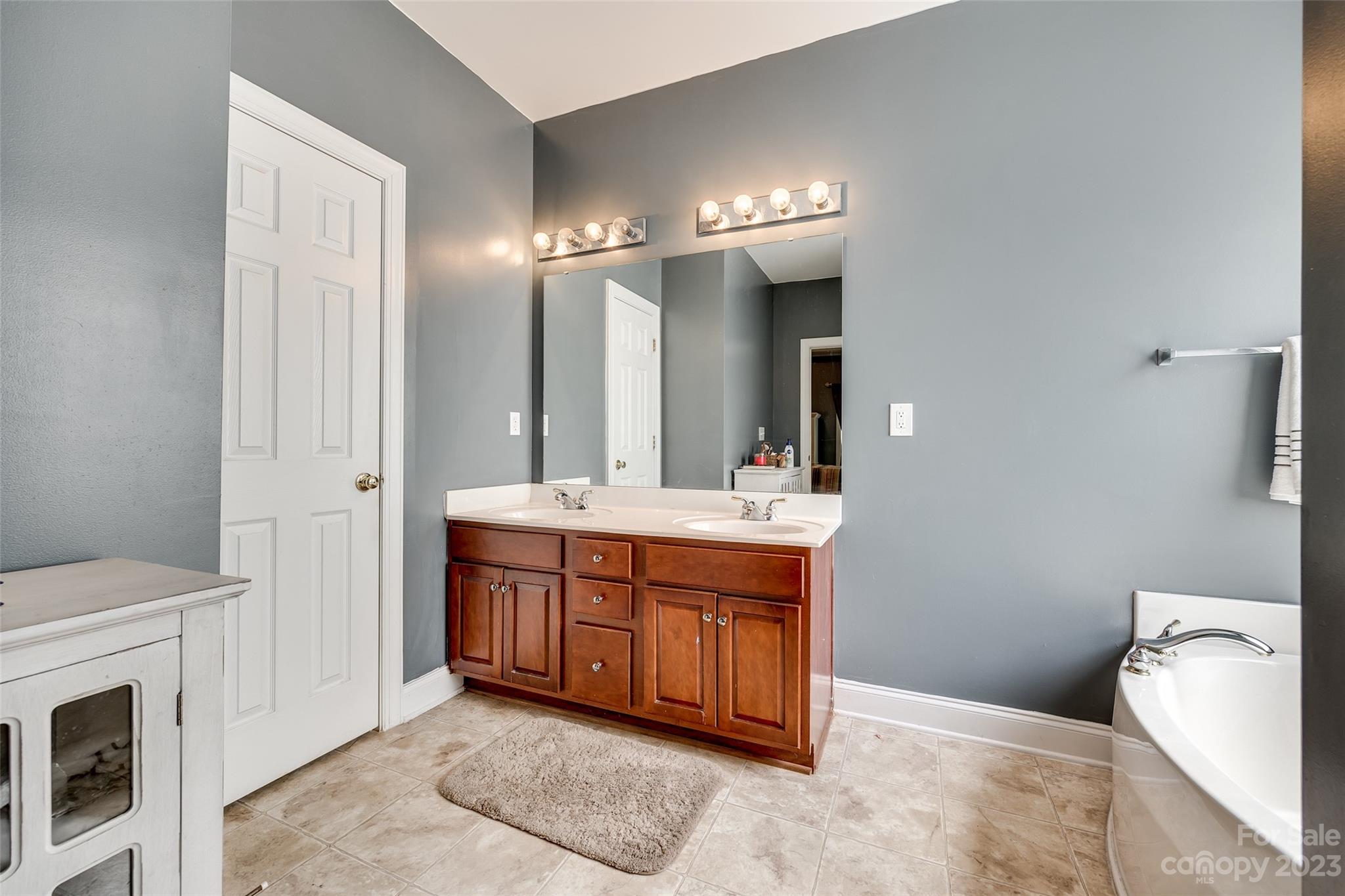 5540 Alexandrite Way Fort Mill, SC 29708 - Photo 21 of 46 a bathroom with a double vanity sink and a mirror