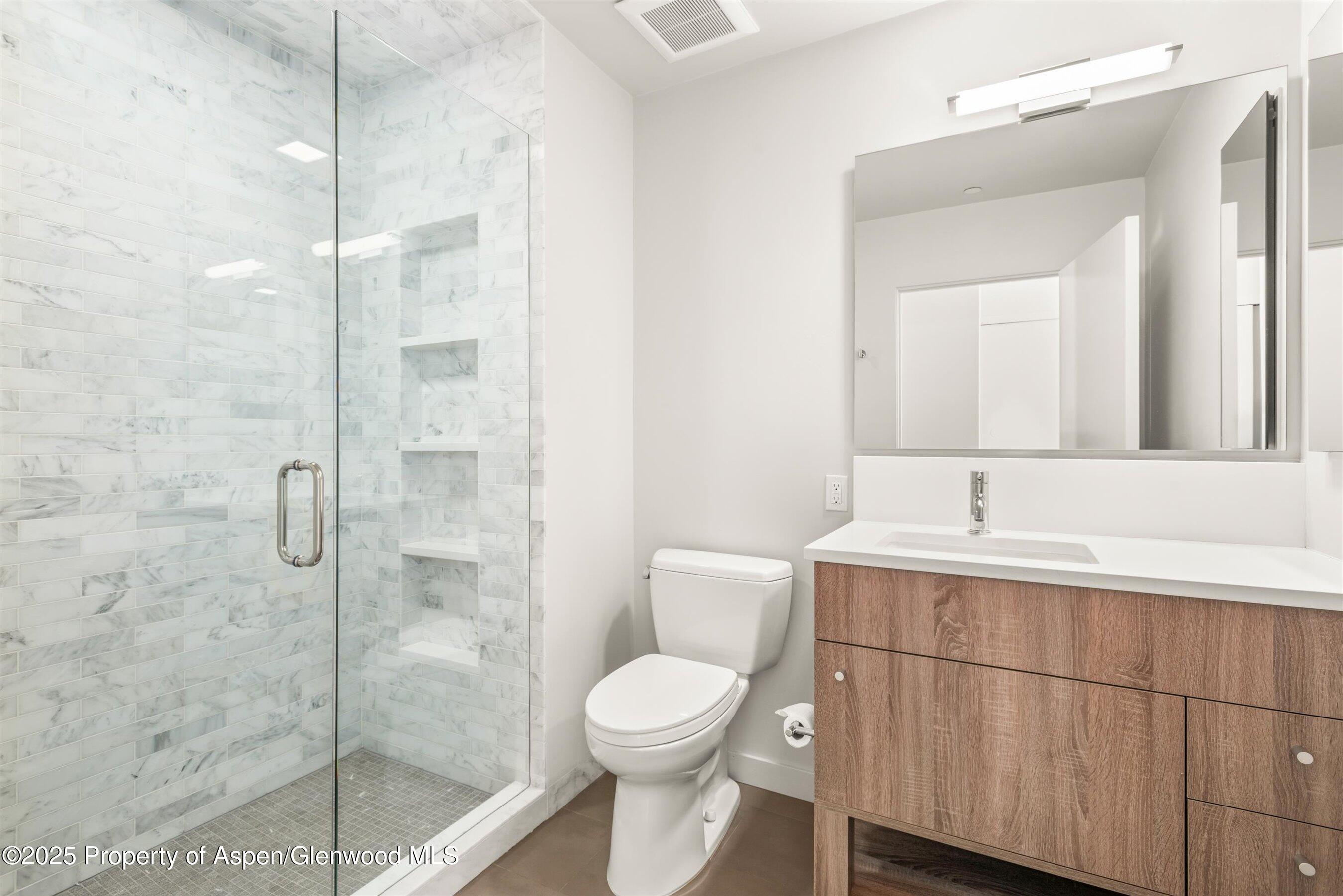 104 Evans Road, Unit 105 Basalt, CO 81621 - Photo 20 of 23 a bathroom with a toilet a sink and shower