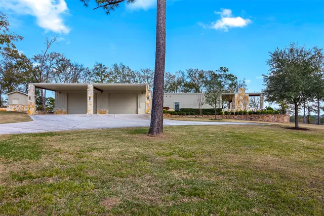 a view of lake with green space