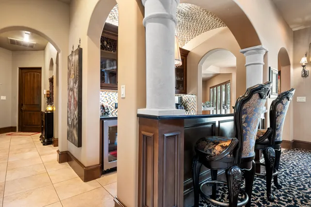 a view of living room with a large window