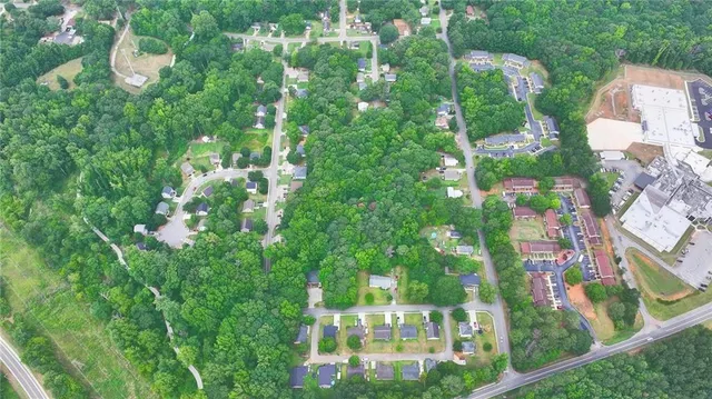 an aerial view of multiple house