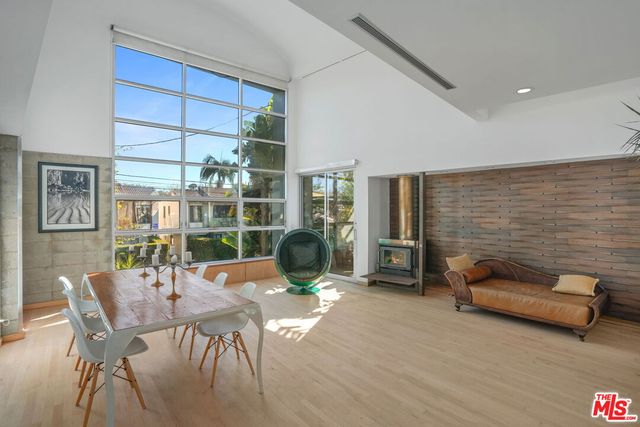 a workspace with furniture and window