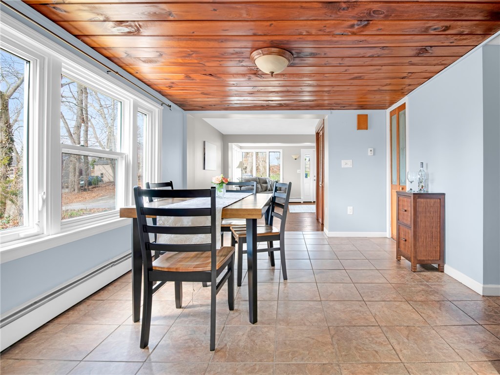 26 Anthony Street Warwick, RI 02886 - Photo 11 of 37 Dining area with a knotty pine ceiling