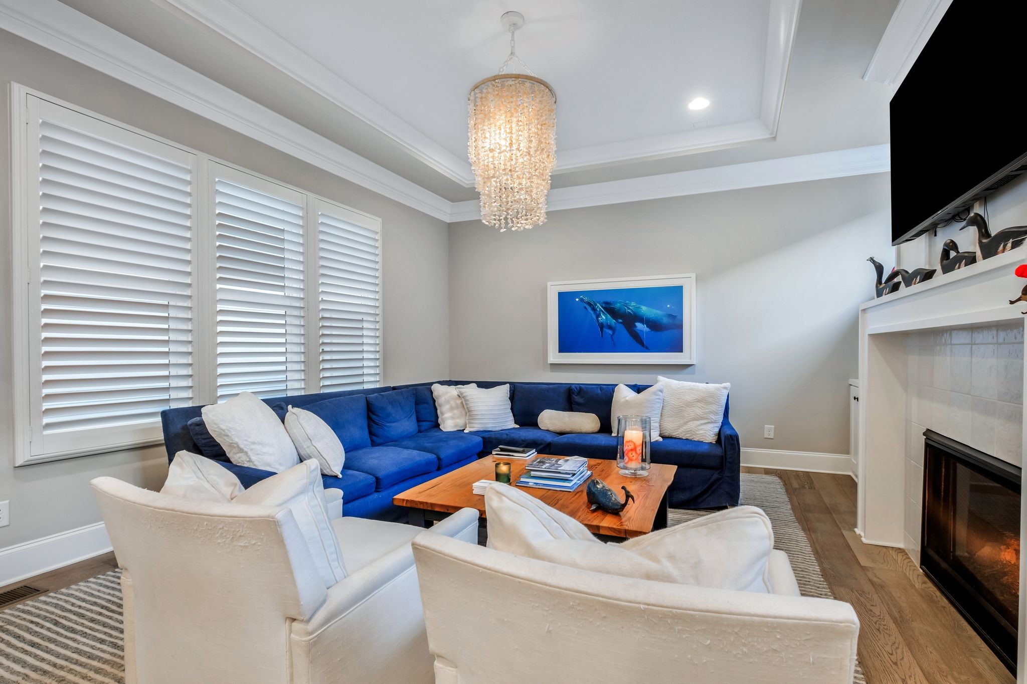 3049 Long Branch Circle Franklin, TN 37064 - Photo 16 of 30 a living room with furniture a fireplace and a flat screen tv