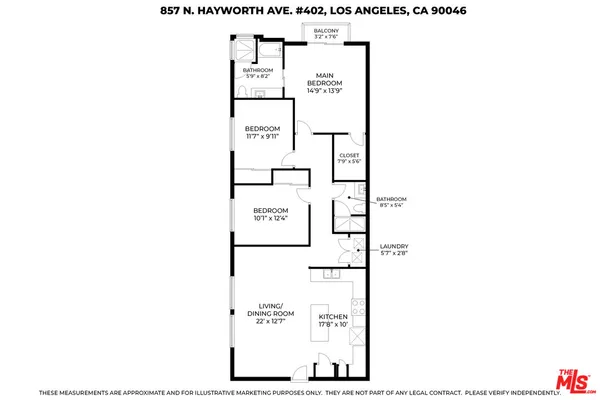 $5,150 | 857 North Hayworth Avenue, Unit 202, Los Angeles, CA 90046