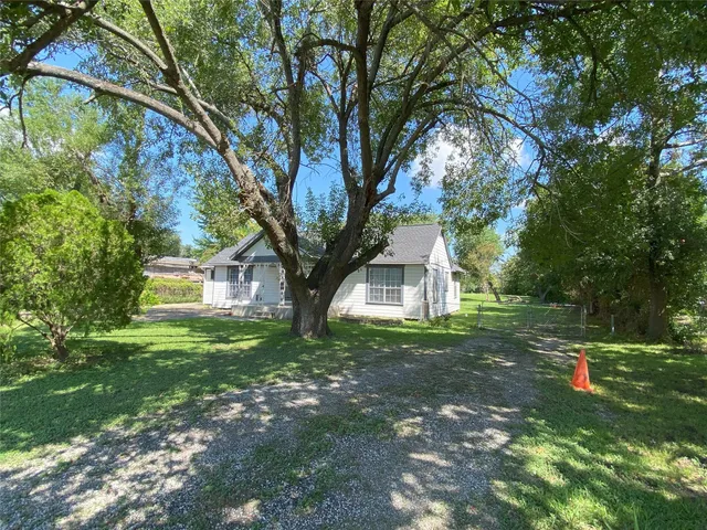 a tree in the garden of a house