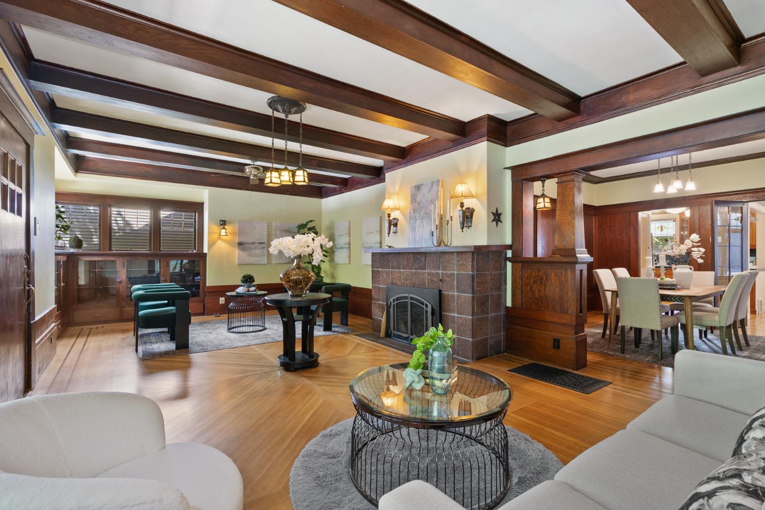 1705 H Street Sacramento, CA 95811 - Photo 6 of 50 a living room with furniture and a fireplace