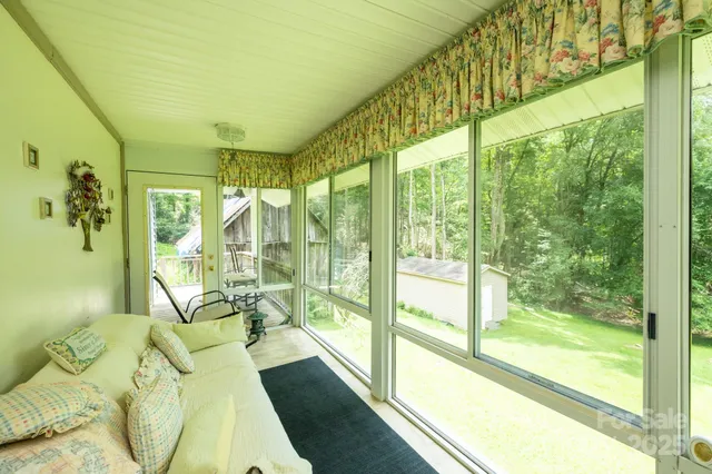 a view of a garden with plants