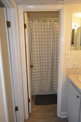 a view of bathroom with shower