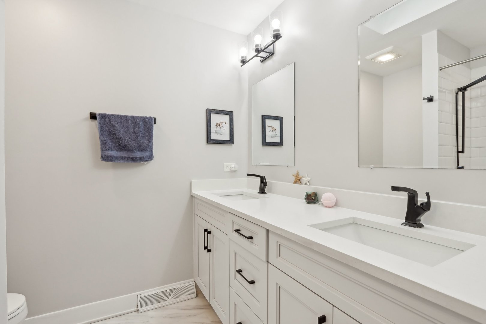 2542 Woodlawn Road Northbrook, IL 60062 - Photo 24 of 38 a bathroom with a double vanity sink and mirror