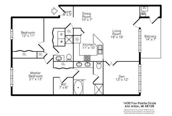 $2,000 | 1430 Fox Pointe Circle, Unit 43, Ann Arbor, MI 48108