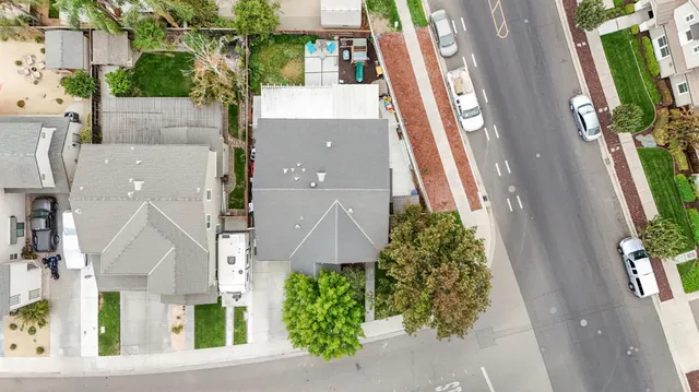 an aerial view of a house