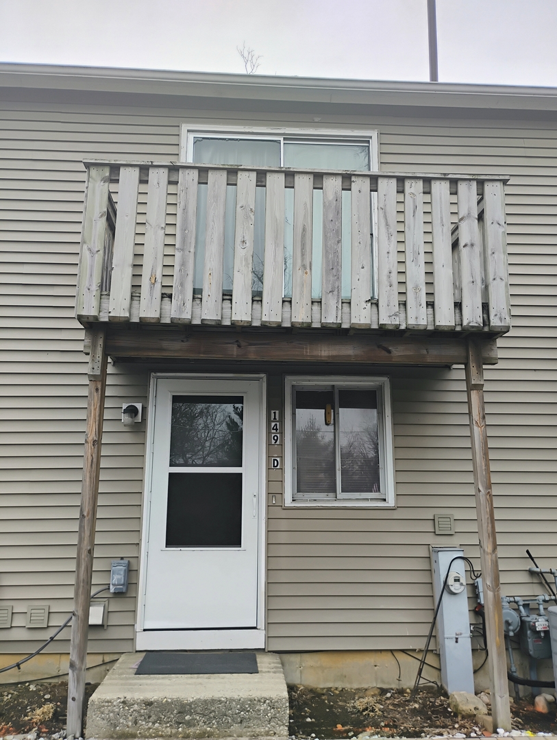 a view of wooden balcony