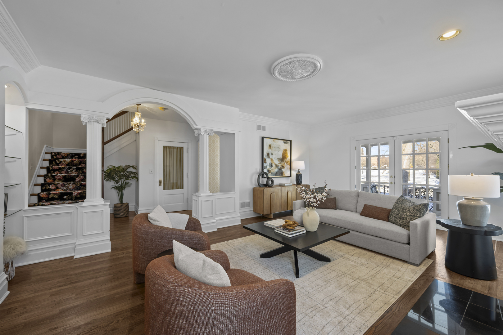 399 East Deerpath Road Lake Forest, IL 60045 - Photo 13 of 61 a living room with furniture a table and a large window