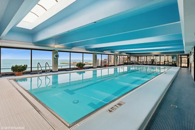 a view of a swimming pool and outdoor space