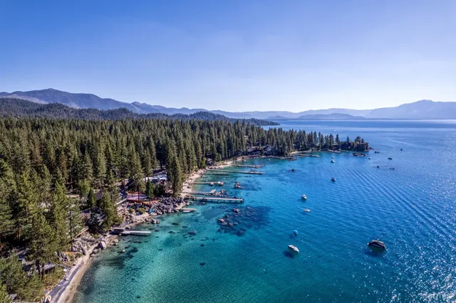 a view of a lake with a mountain view