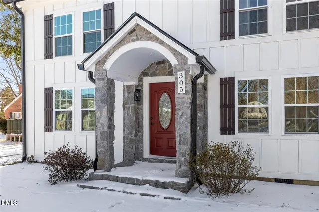 a front view of a house with a window