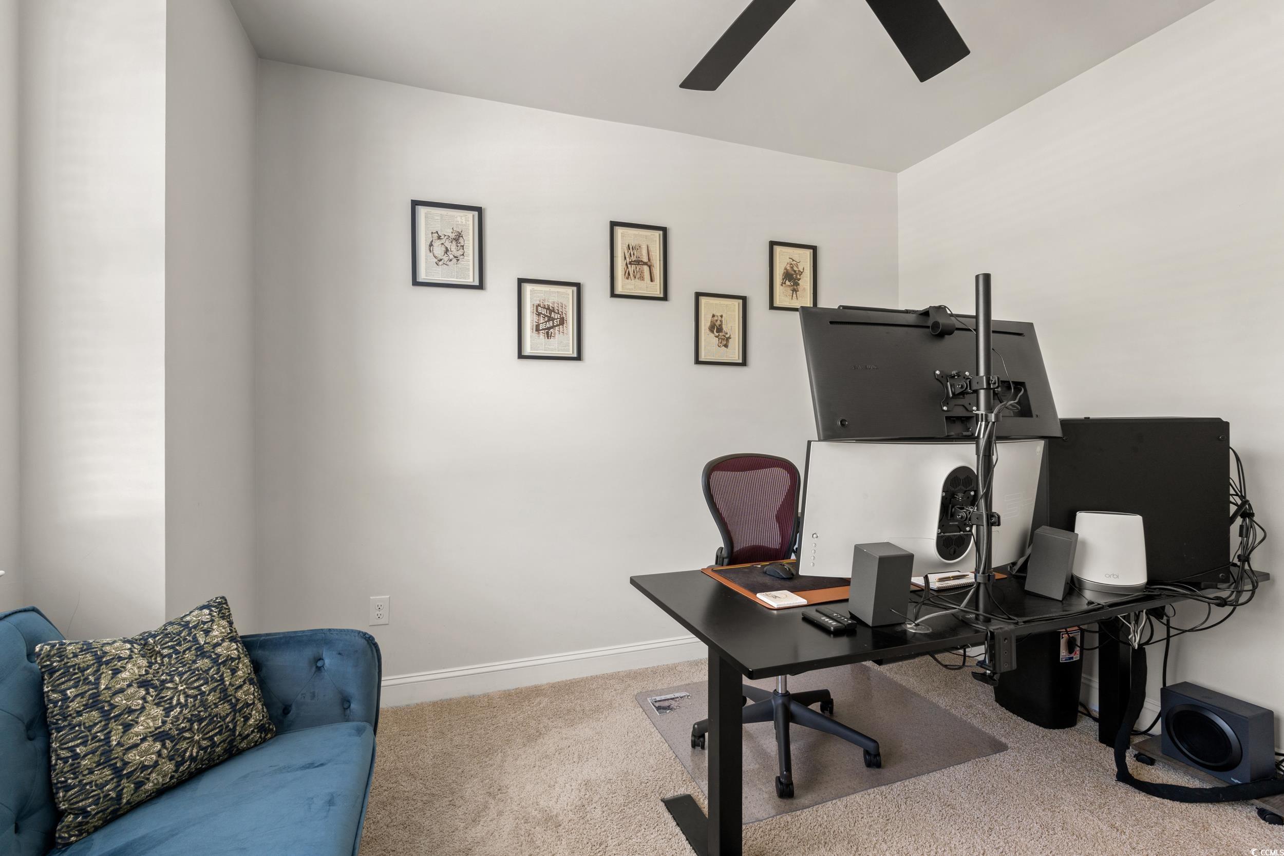 1087 Baker Creek Loop Myrtle Beach, SC 29579 - Photo 24 of 37 Carpeted office space with a ceiling fan and baseb