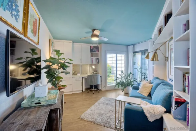 a patio with table and chairs