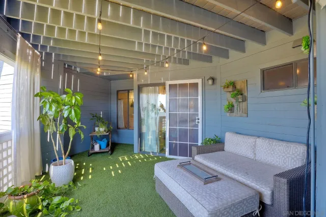 a building view with a garden space