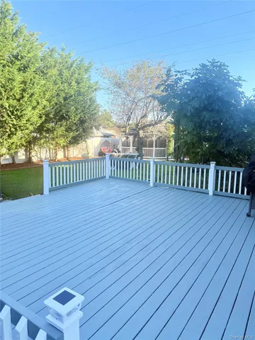 a view of a wooden deck