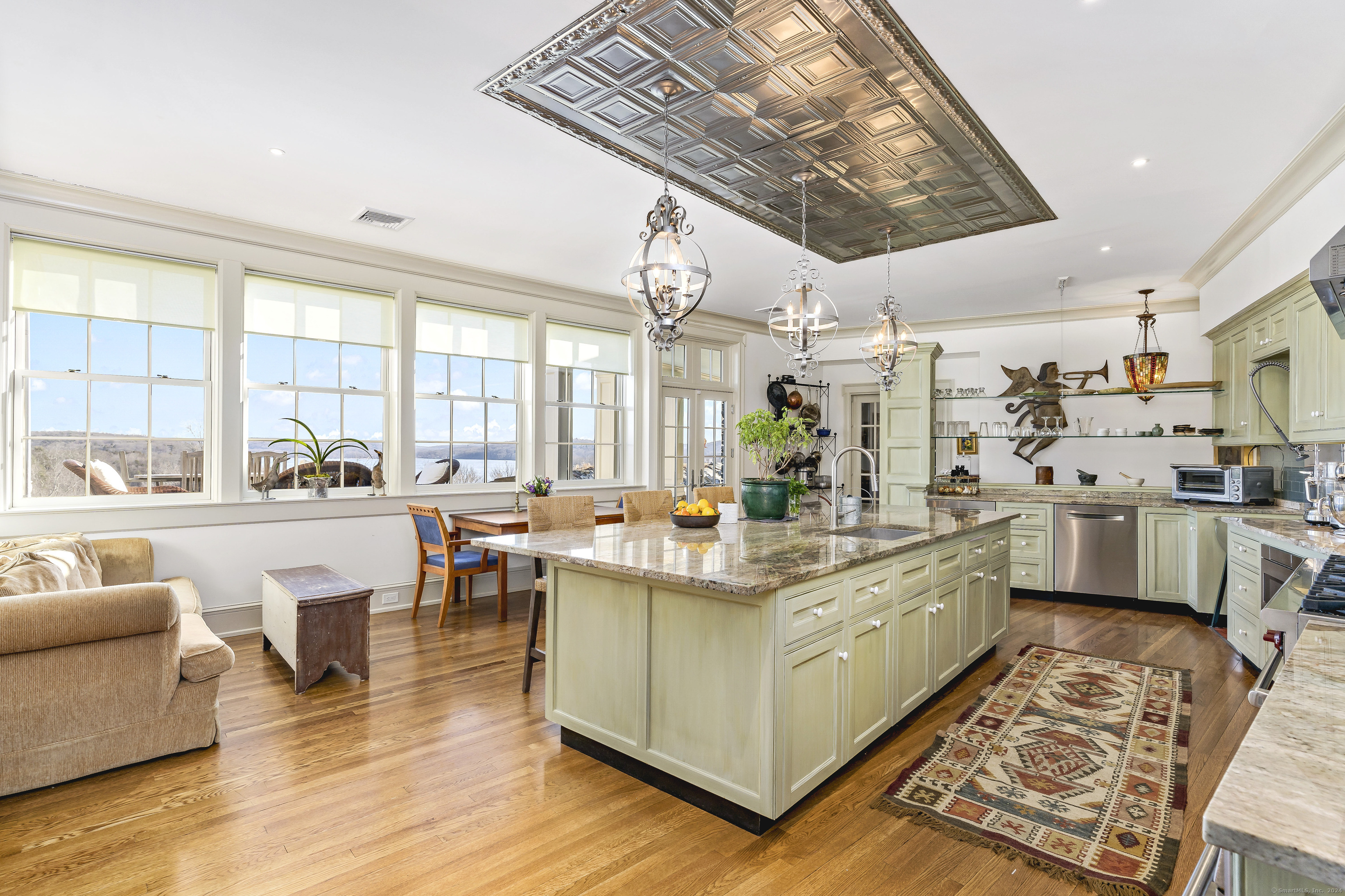 153 Ferry Road Lyme, CT 06371 - Photo 29 of 32 a large kitchen with lots of counter top space and stainless steel appliances