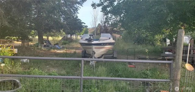 a view of a lake from a yard