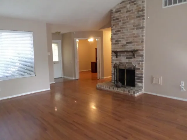 an empty room with a window