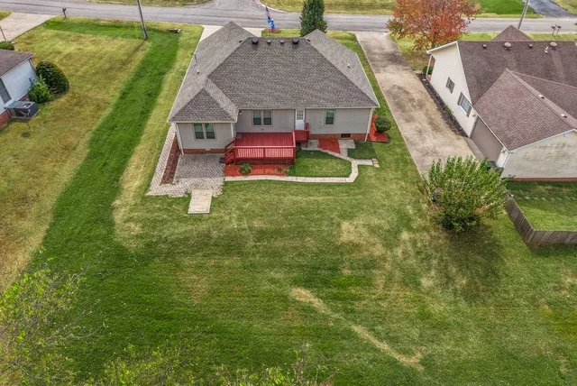 an aerial view of a house
