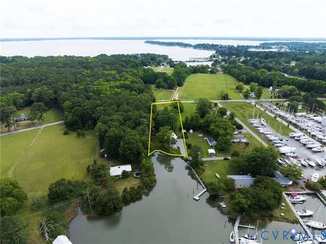 a view of a lake with a city