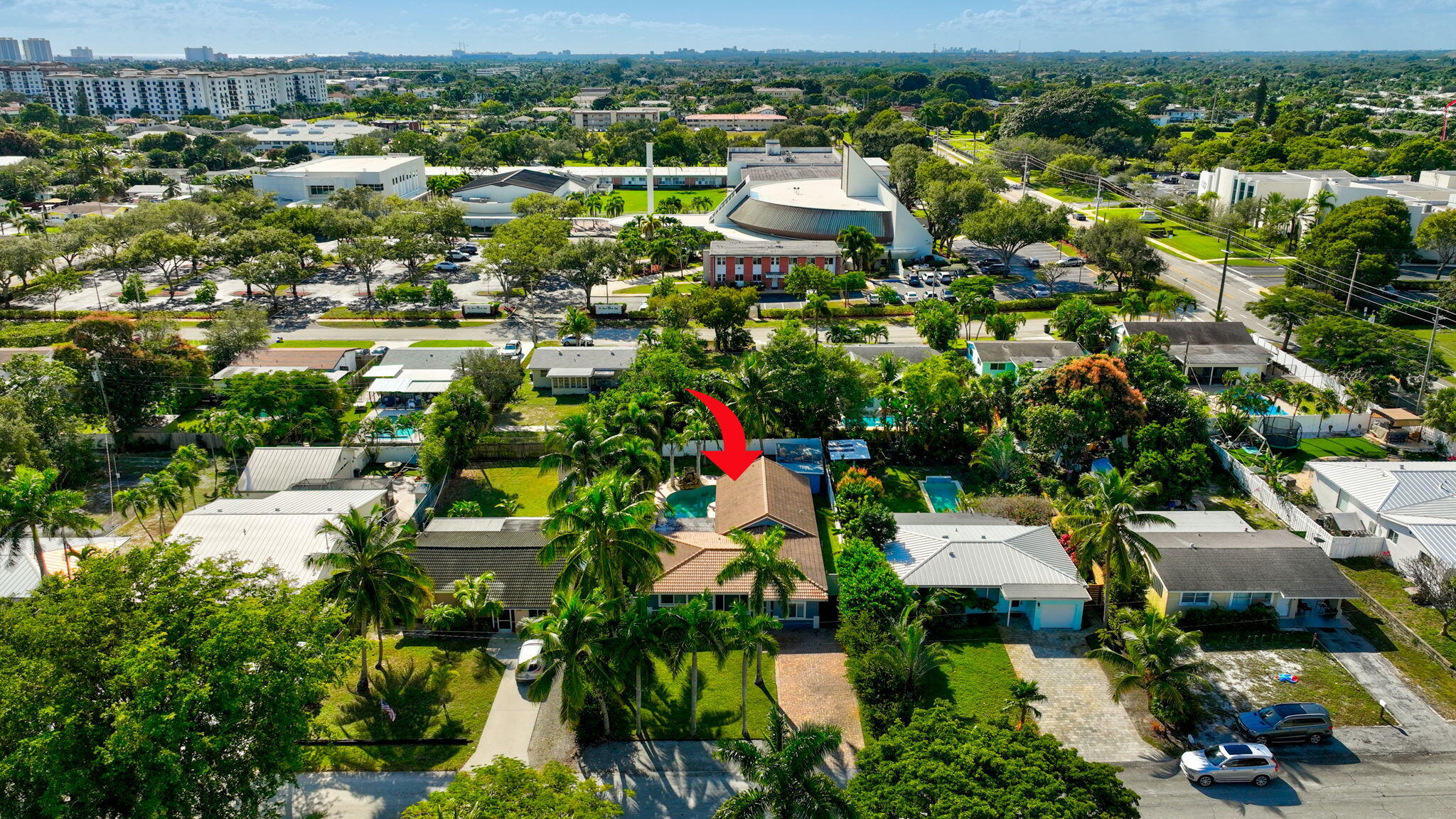 360 Southwest 2nd Street Boca Raton, FL 33432 - Photo 96 of 100 an aerial view of residential houses with outdoor space and trees