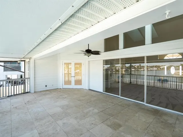 a view of a lake from a balcony