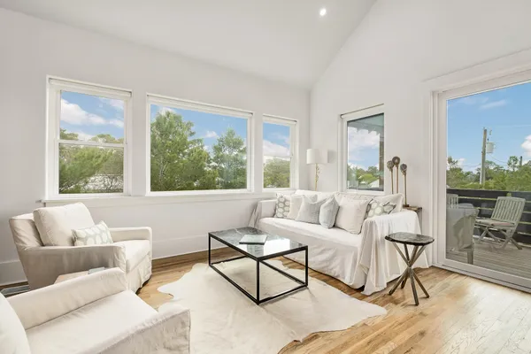 a view of an outdoor space with seating area