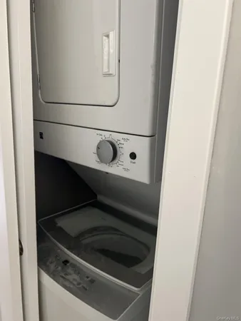 a close view of washer and dryer