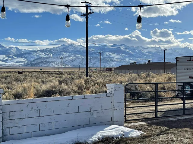 a view of an outdoor space and mountain view