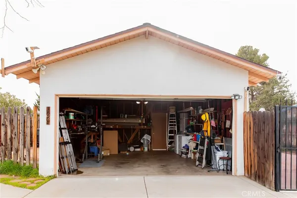 a view of a storage room with furniture
