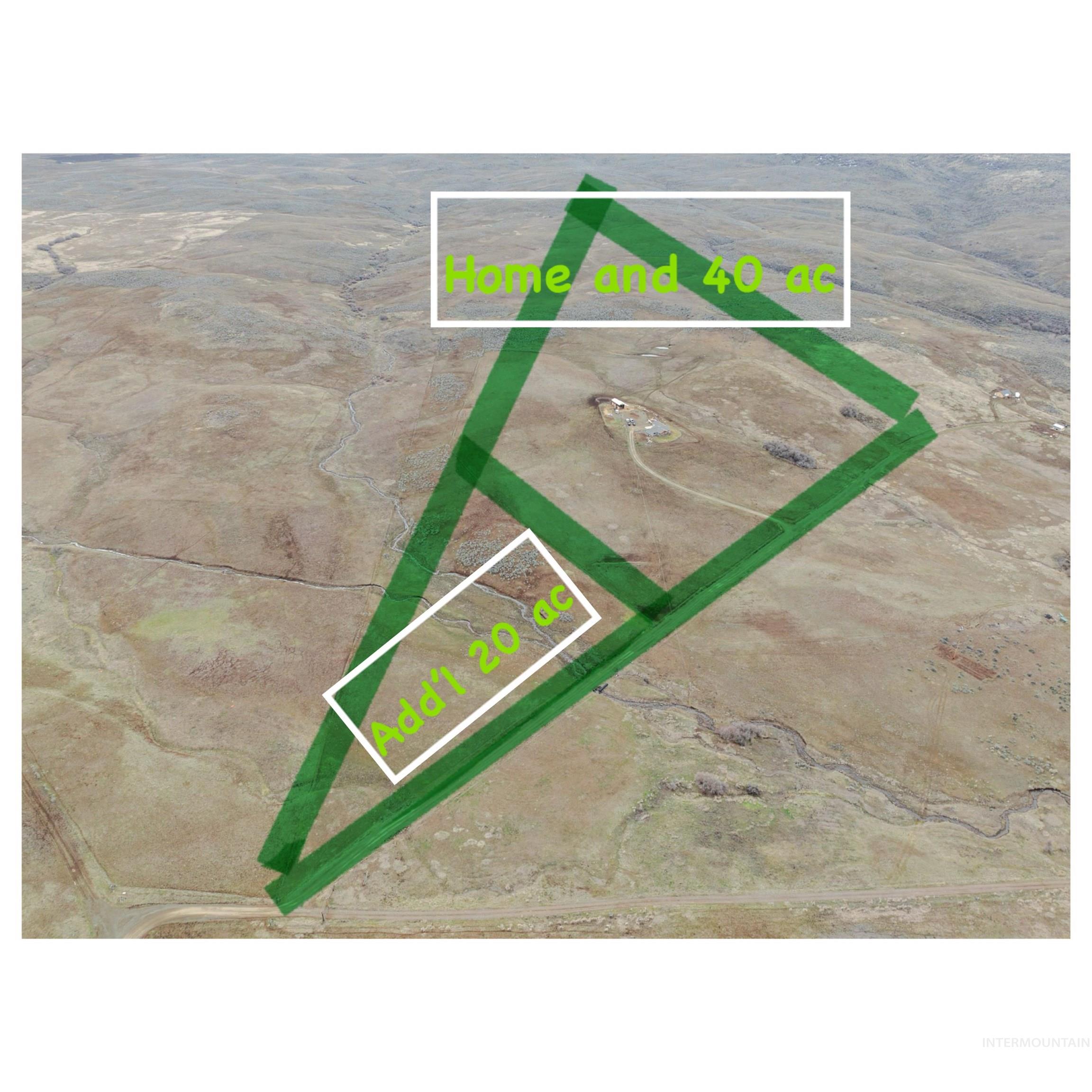 1854 Jacks Road Midvale, ID 83645 - Photo 15 of 16 Aerial view of 40 acre property and adjacent 20 acre parcel, also for sale