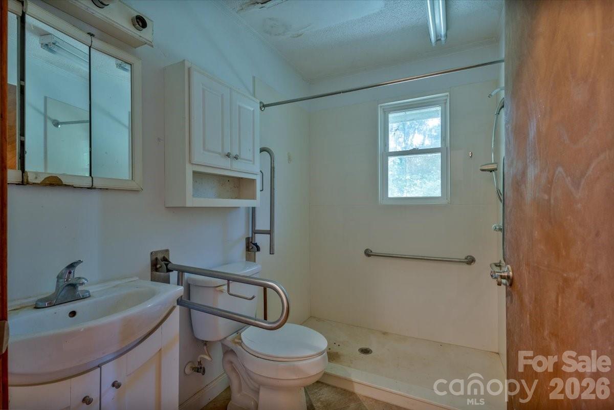 156 Old Sweetwater Road Robbinsville, NC 28771 - Photo 17 of 25 a bathroom with a toilet a sink and mirror