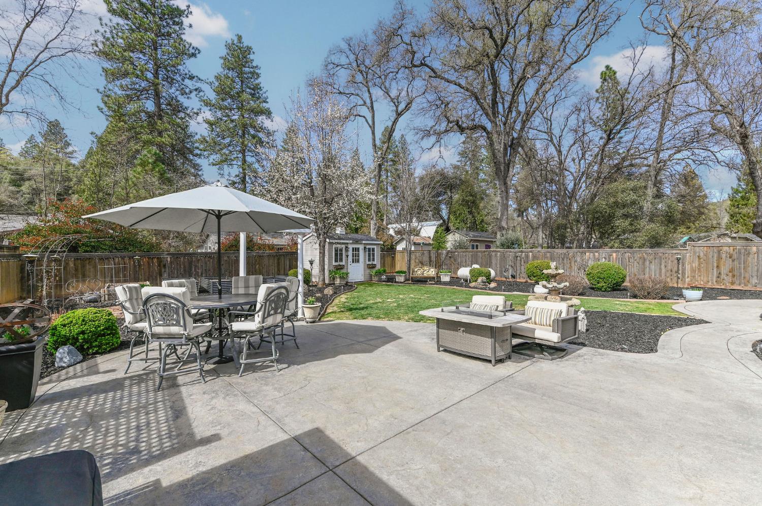 511 Surrey Lane Murphys, CA 95247 - Photo 71 of 97 a view of backyard with outdoor seating and trees