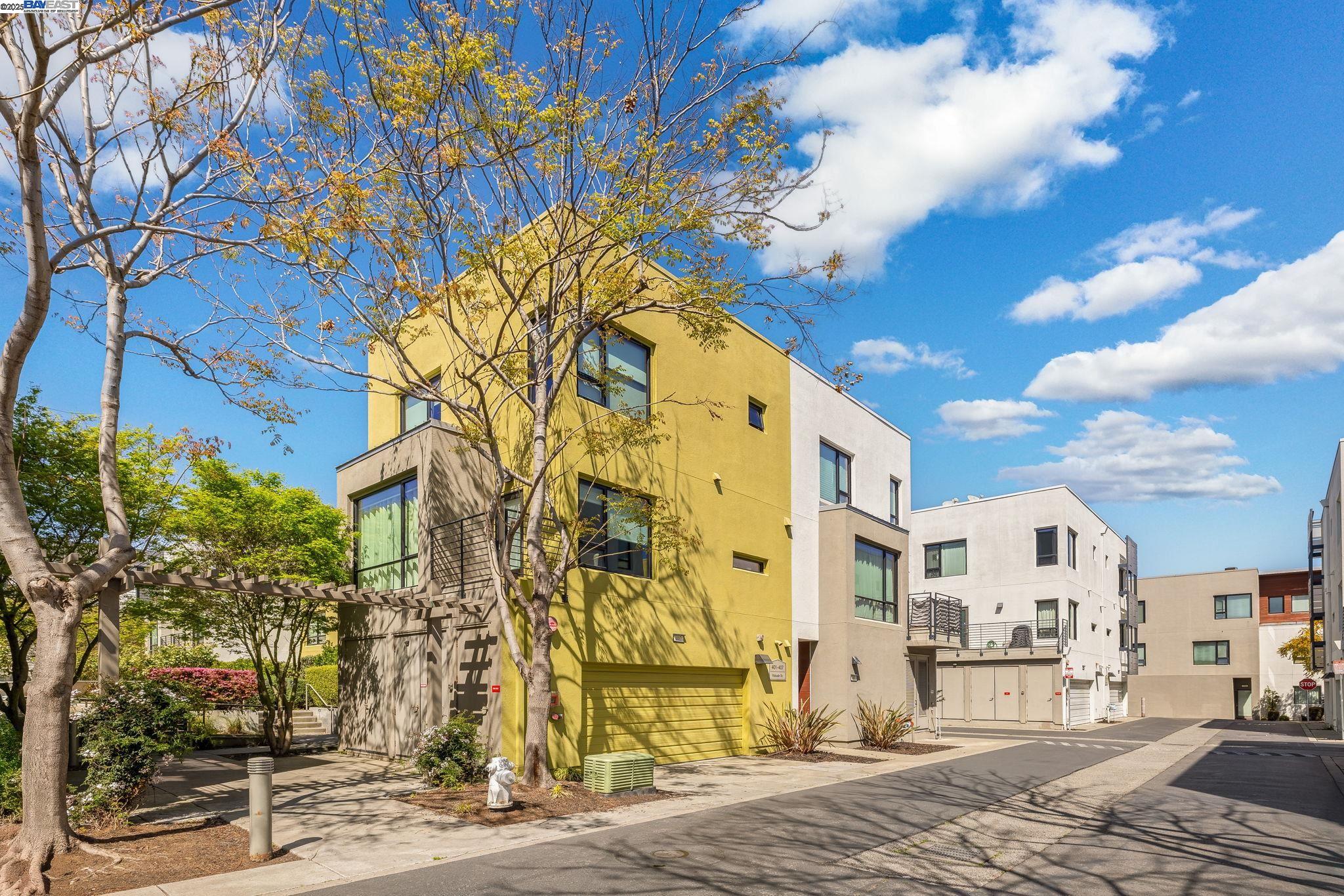 a view of a street with buildings